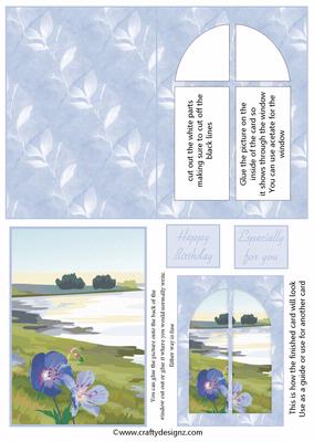 Pretty Flowers by the River Window Card Kit