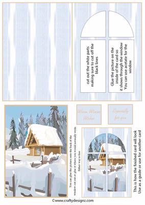 Winter Cottage Window Card Kit