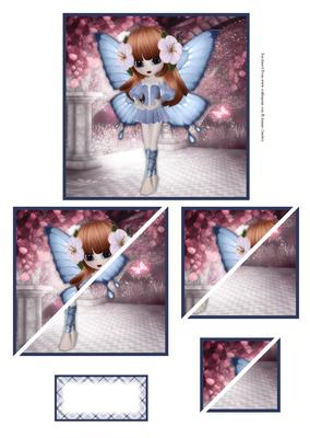 Blue Flutterby Fairy Corner Stacker Mix N Match