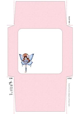 Blue Flutterby Fairy Envelope 5 Mix N Match