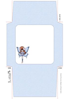 Blue Flutterby Fairy Envelope 6 Mix N Match