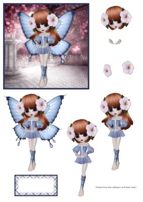 Blue Flutterby Fairy Step by Step Decoupage Mix N Match