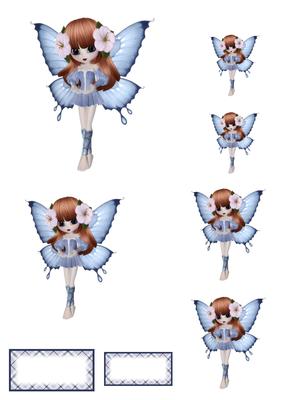Blue Flutterby Fairy Toppers Mix N Match