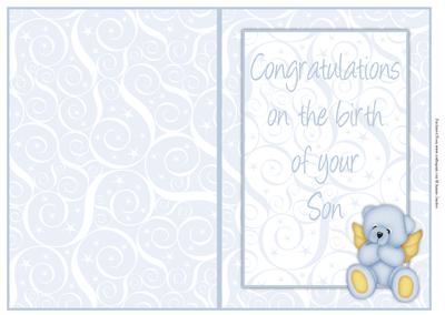 Super Cute New Baby Boy Quick Card