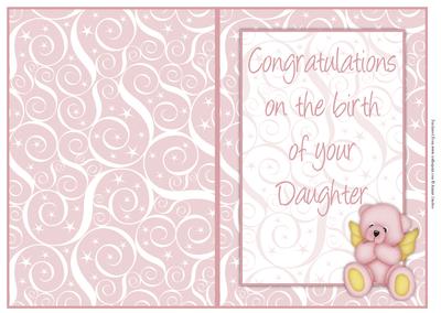 Super Cute New Baby Girl Quick Card