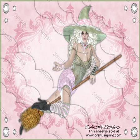 Stunning Pretty in Pink Witch 8x8 Scallop Card Kit