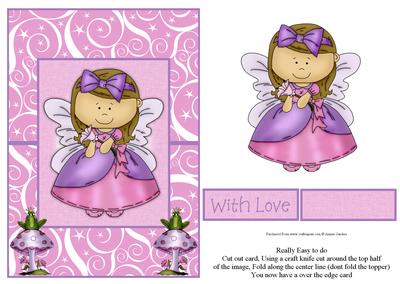 Sweet Butterfly Fairy Over the Edge Card