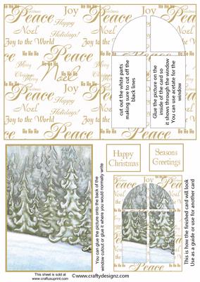 Christmas Snow Scene Window Card Kit