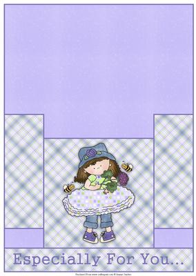 Cloey Loves Purple Flowers Stagger Fold Card