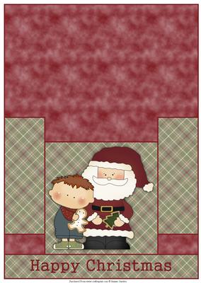 Little Boy with Santa Christmas Stagger Fold Card