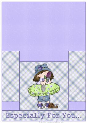 Cloey Loves Purple Flowers Stagger Fold Card