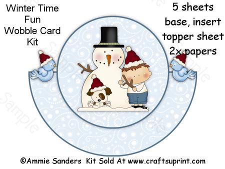 Little Boy, Snowman & Little Dog Christmas Wobble Card Kit