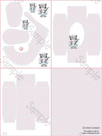 Kitty Princess in Blue & Pink Baby Shoe & Box Kit