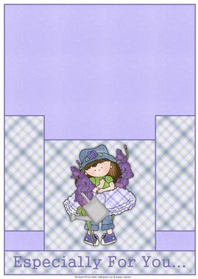 Cloey Loves Purple Flowers Stagger Fold Card