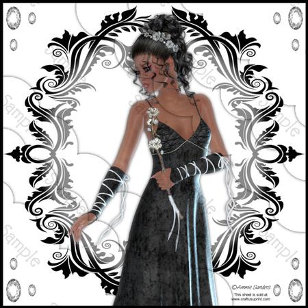 Ethnic Beauty in Black 8x8 Scallop Corner Stacker
