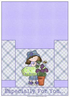 Cloey Loves Purple Flowers Stagger Fold Card