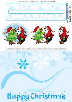 Santa with Christmas Tree Happy Christmas Penny Slider Kit