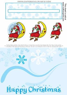 Santa Sat on Moon Happy Christmas Penny Slider Kit