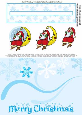 Santa Sat on Moon Merry Christmas Penny Slider Kit
