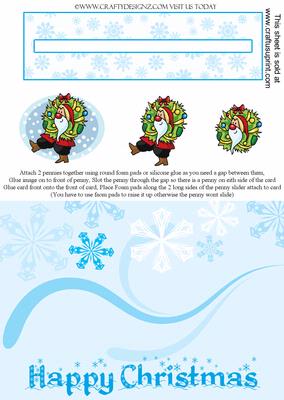 Santa Carrying a Wreath Happy Christmas Penny Slider Kit