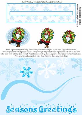 Santa Carrying a Wreath Seasons Greetings Penny Slider Kit