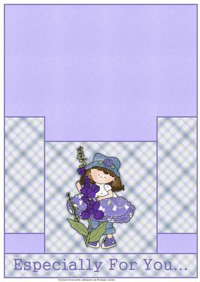Cloey Loves Purple Flowers Stagger Fold Card