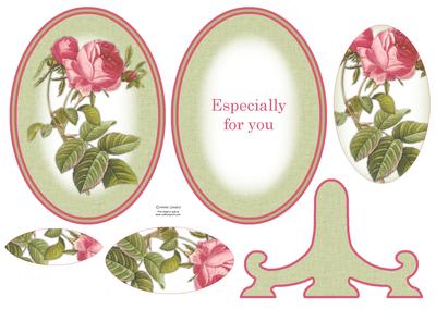 Gorgeous Deep Pink Rose Plate Card Kit