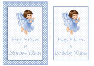 Cute Blue Angel Child Birthday Card Front