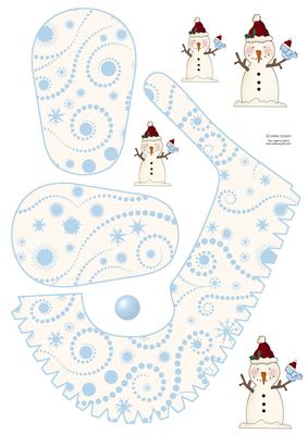 Cute Little Snowman with Blue Jay Baby Shoe