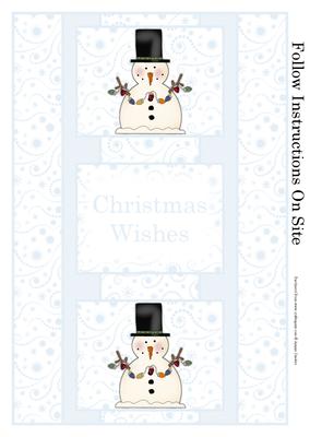 Christmas Snowman with Xmas Lights 3 Panel Fold Back