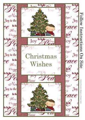 Christmas Tot Gets Toy Train 3 Panel Fold Back