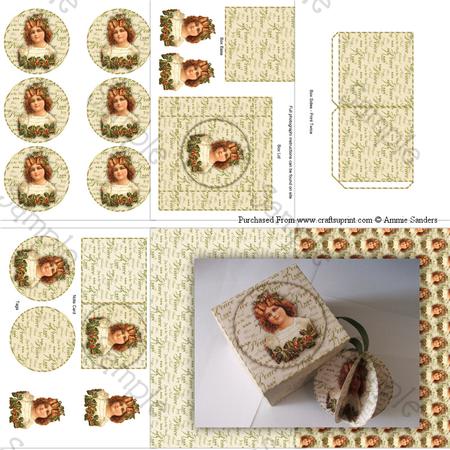 Christmas Girl & Holly 3D Bauble & Gift Box Kit