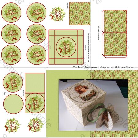 Merry Christmas Wreath 3D Bauble & Gift Box Kit