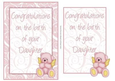 Baby Girl Angel Teddy Quick Card