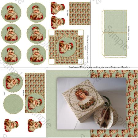 Christmas Vintage Santa 3D Bauble & Gift Box Kit