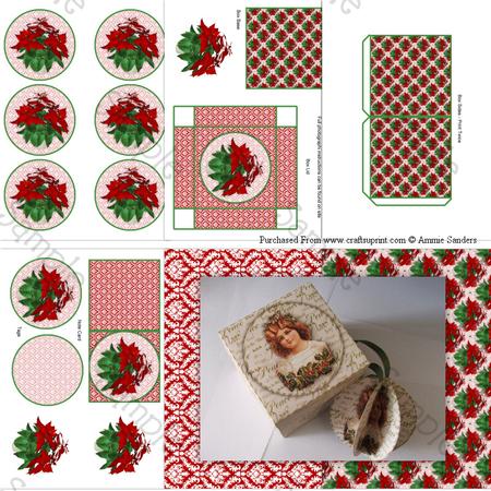 Christmas Poinsettia 3D Bauble & Gift Box Kit