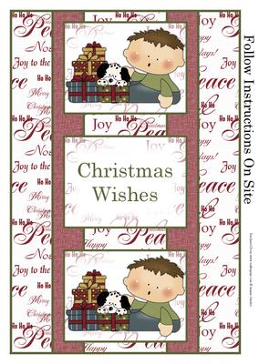 Christmas Tot Opening Pressies 3 Panel Fold Back
