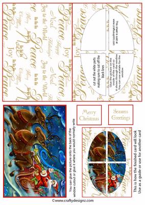 Santa in Sleigh Window Card Kit