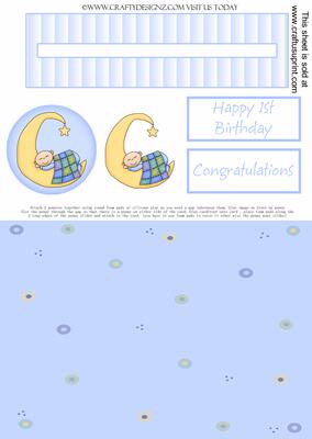 Baby Boy Sleeping Penny Slider Card Kit