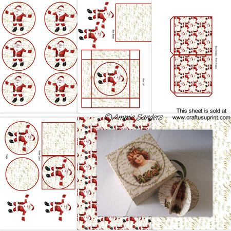 Christmas Jolly Santa 3D Bauble & Gift Box Kit