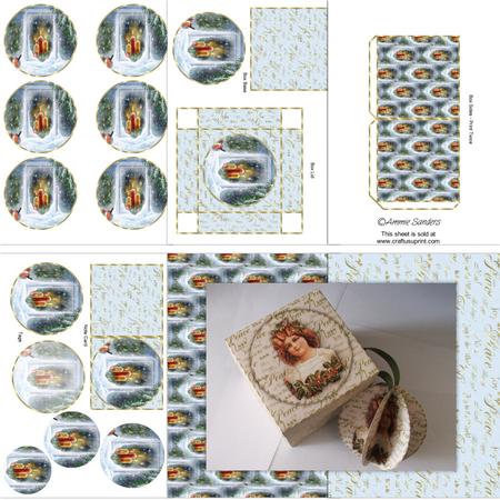 Christmas Candles Window Scene 3D Bauble & Gift Box Kit
