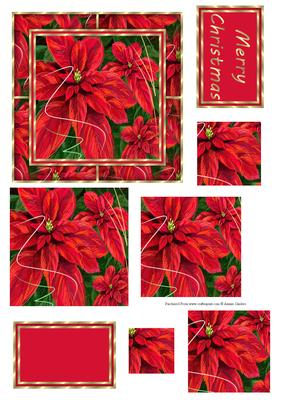 Sumptious Christmas Poinsettia 3D Pyramid