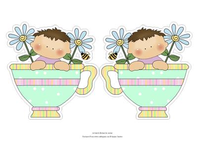 Sweet Little Boy in a Cup with Blue Flower, Great for Mums