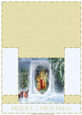 Robins by the Christmas Window Stagger Fold Card