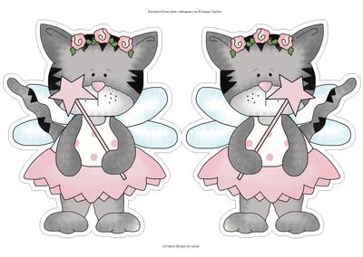 Cute Princess Kitty in Pink Shaped Card