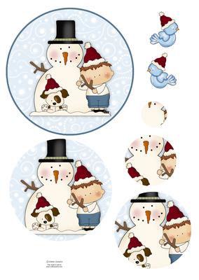 Sweet Christmas Scene Circle Pyramid