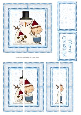 Snowman, Little Boy & His Dog Side Stacker