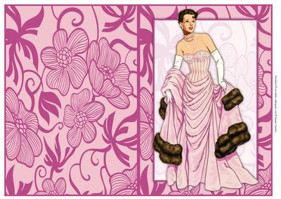 Vintage Fashion Lady on Art Deco Background Quick Card