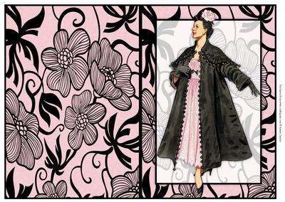 Vintage Fashion Lady on Art Deco Background Quick Card