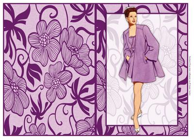 Vintage Fashion Lady on Art Deco Background Quick Card